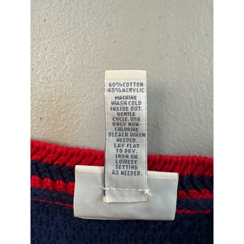 St. John's Bay Women's Sz XS Blue/Red Cardigan Crew Neck Long Sleeve Button Up - Picture 8 of 9